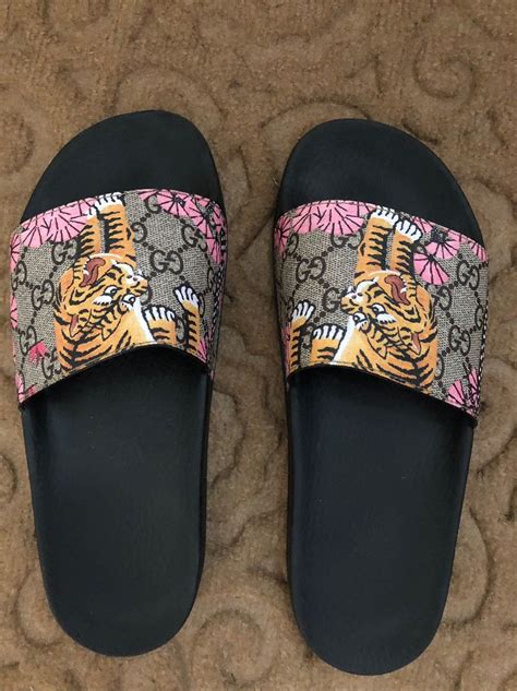 gucci tiger slip on replica|gucci slides authenticity.